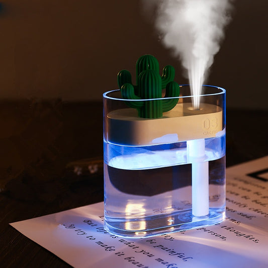 160ML Ultrasonic Air Humidifier Clear Cactus